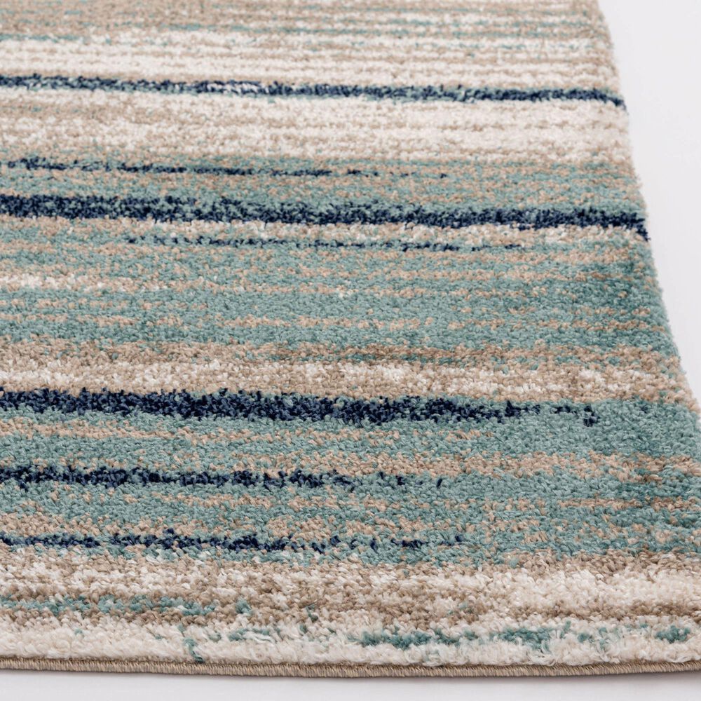 Central Oriental Tulsa Dunkerton 7&#39;10&quot; x 9&#39;10&quot; Aqua and Blue Navy Area Rug, , large