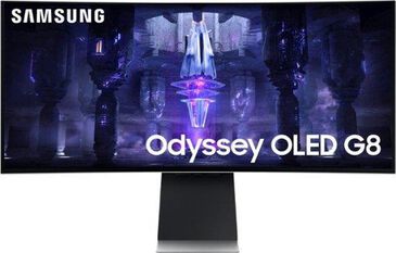 Samsung 34" Odyssey G8 OLED Curved Smart Gaming Monitor in Silver, , large