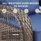 Hearth and Haven Outdoor Swivel Glider Chair with Blue Cushion in Brown (Set of 2), , large