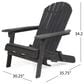 Hearth and Haven Bellwood Outdoor Folding Adirondack Chair in Dark Grey, , large