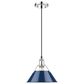 Golden Lighting Orwell 1-Light Medium Pendant with Matte Navy Shade in Chrome, , large