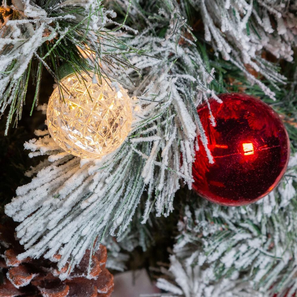 The Gerson Company 4.5&#39; Pre-Lit Pine Artificial Christmas Tree with White LED Lights in Green, , large