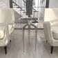 Maple and Jade 25" Round End Table with 3 Tripod Legs in Polished Silver, , large