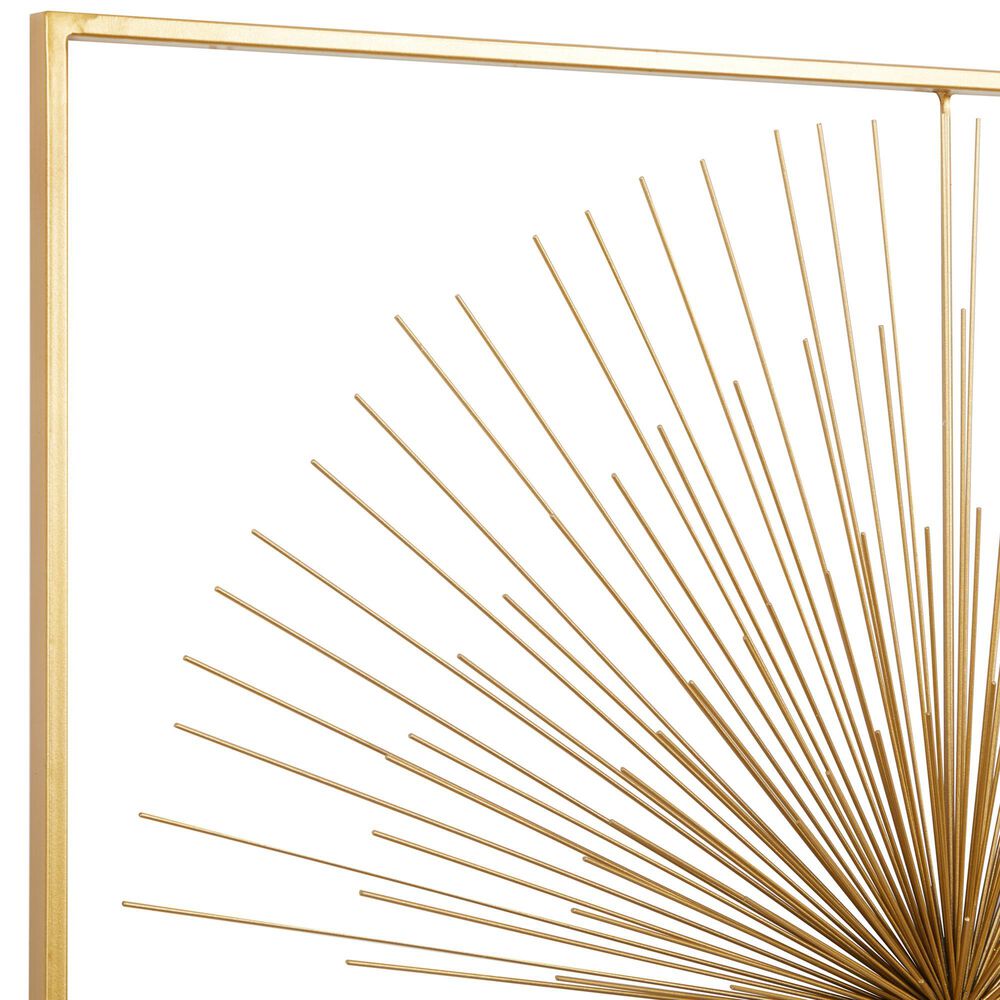 CosmoLiving by Cosmopolitan 36&quot; Square Modern Wall Decor with Starburst Center in Gold, , large