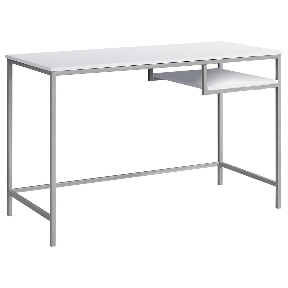Monarch Specialties 48" Computer Desk in White and Silver, , large