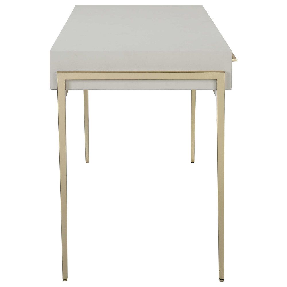 Uttermost Jewel Desk in White and Gold, , large