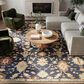 Nourison Antique Bloom Navy 5"6" x 8"6" Area Rug, , large