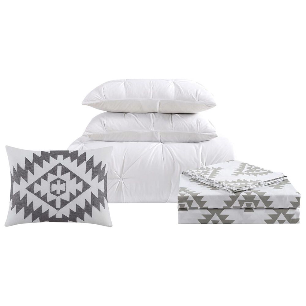 Pem America Pueblo Pleated 8-Piece King Bed in a Bag in White, , large