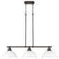 Golden Lighting Duncan 3-Light Pendant with Matte White Shade in Rubbed Bronze, , large