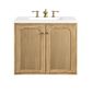 James Martin Vanities Laurent 30" Single Bathroom Vanity in Light Natural Oak with 3 cm White Zeus Quartz Top and Rectangular Sink, , large