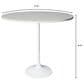 Leisuremod LeisureMod Verve Collection Modern Bar Height Table White Base with 48 Round Light Natural Wood MDF Top, , large