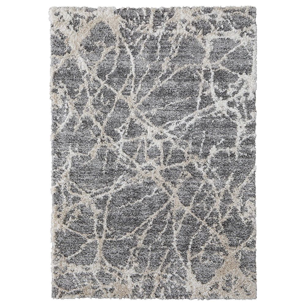Feizy Mynka 4" x 6" Gray and Beige Area Rug, , large