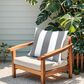 Hearth and Haven 18" x 18" Outdoor Cotton Stripe Throw Pillow in Grey and White (Set of 2), , large