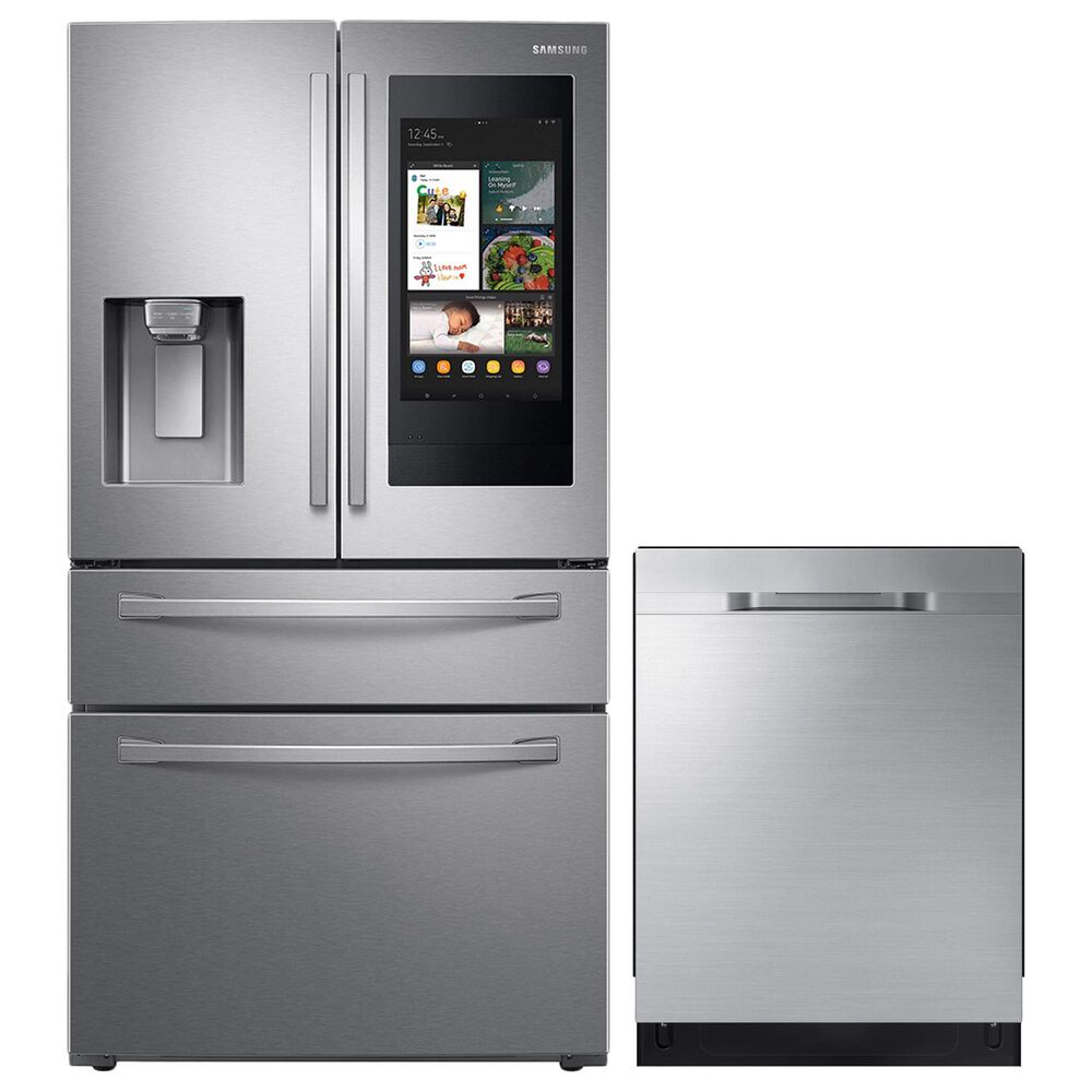 Samsung 2-Piece Kitchen Package with 28 Cu. Ft. French Door Refrigerator with StormWash 48 dBA Dishwasher in Stainless Steel, , large