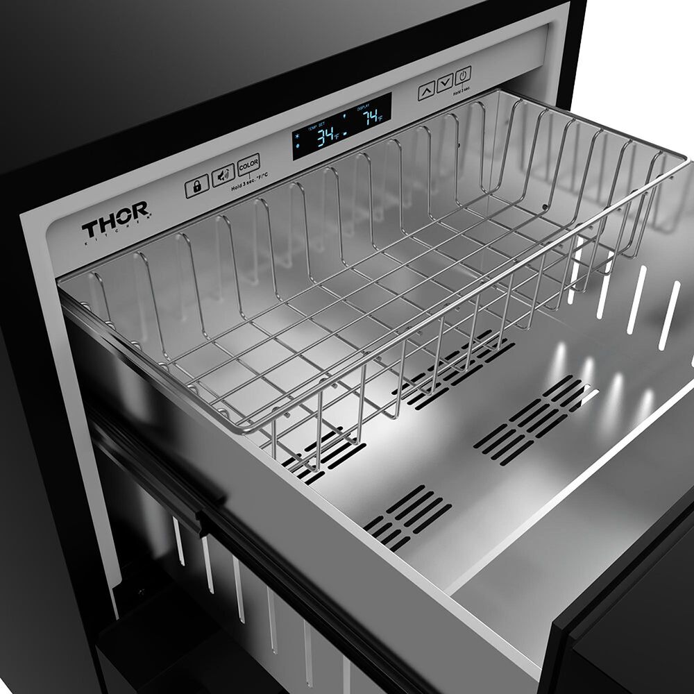 Thor Kitchen Gordon Ramsay 24" Undercounter Refrigerator in Black, , large