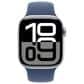 Apple Watch Series 10 GPS + Cellular 42mm Silver Aluminum Case with Denim Sport Band - S/M, , large