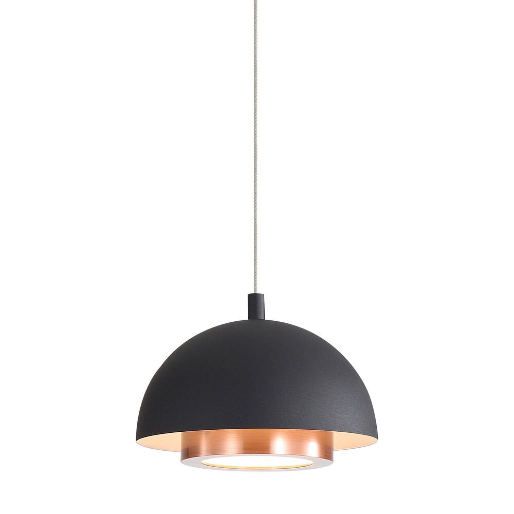 Golden Lighting Solsken 7" 1-Light Pendant in Sand Black, , large