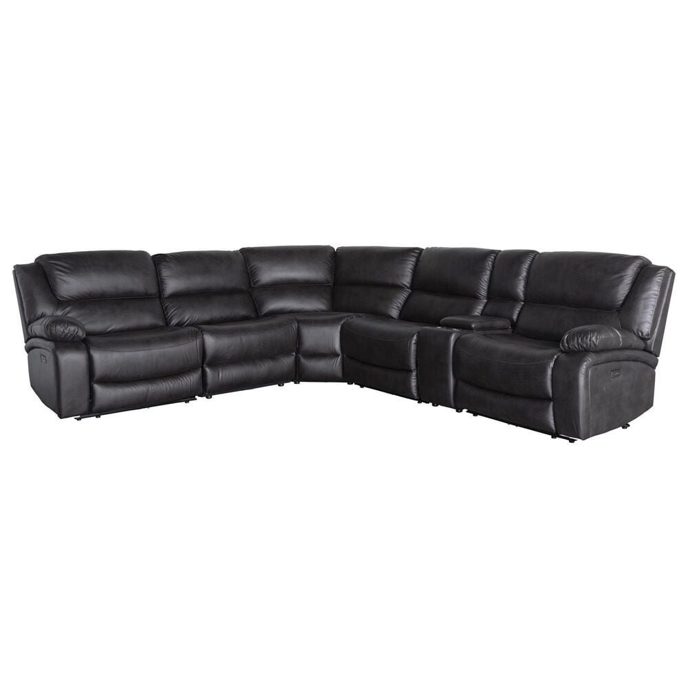 Oxford Furniture 6-Piece Power Reclining Sectional in Wales Lapis, , large