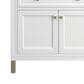 James Martin Vanities Chicago 36" Single Bathroom Vanity in Glossy White with Single Hole 3 cm White Zeus Quartz Top and Rectangular Sink, , large