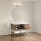 37B Mauri 42" Single Bathroom Vanity with Metal Base in Walnut Drift with High-Profile 4" White Composite Stone Top, , large