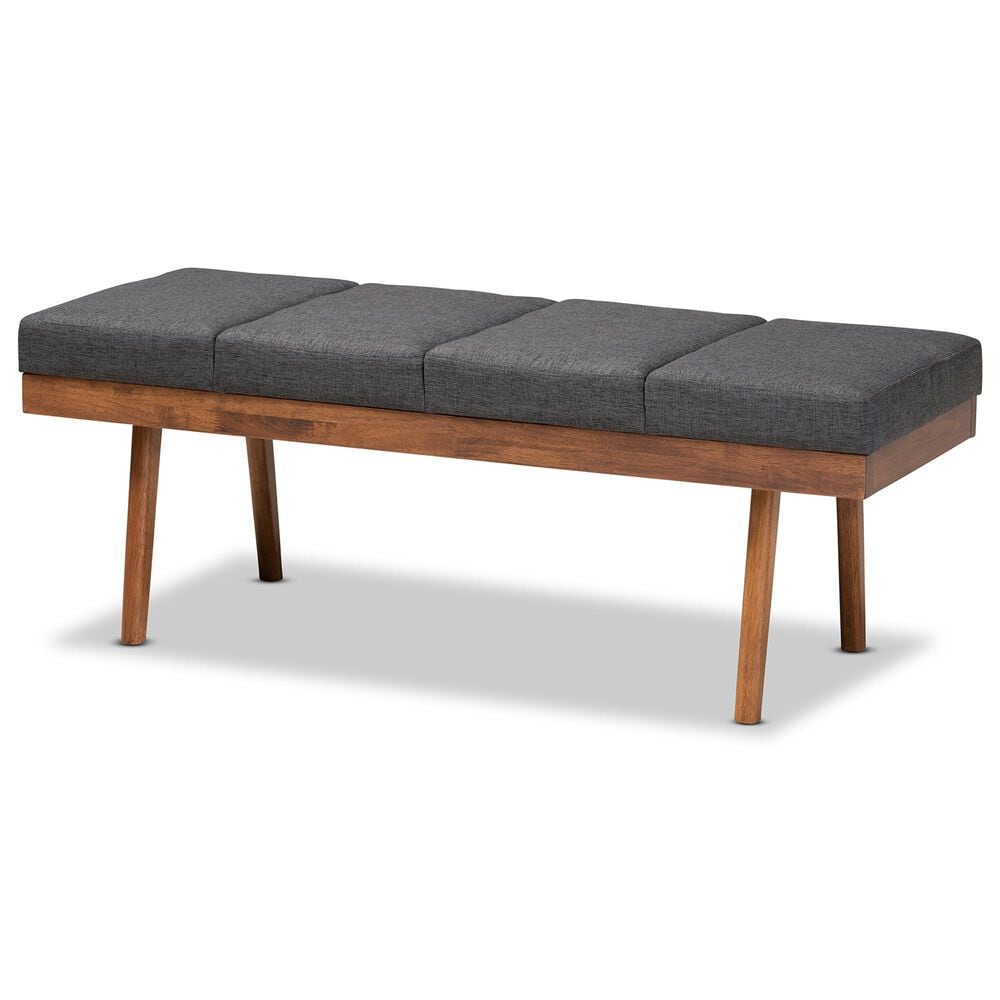 Baxton Studio Larisa Accent Bench in Charcoal, , large