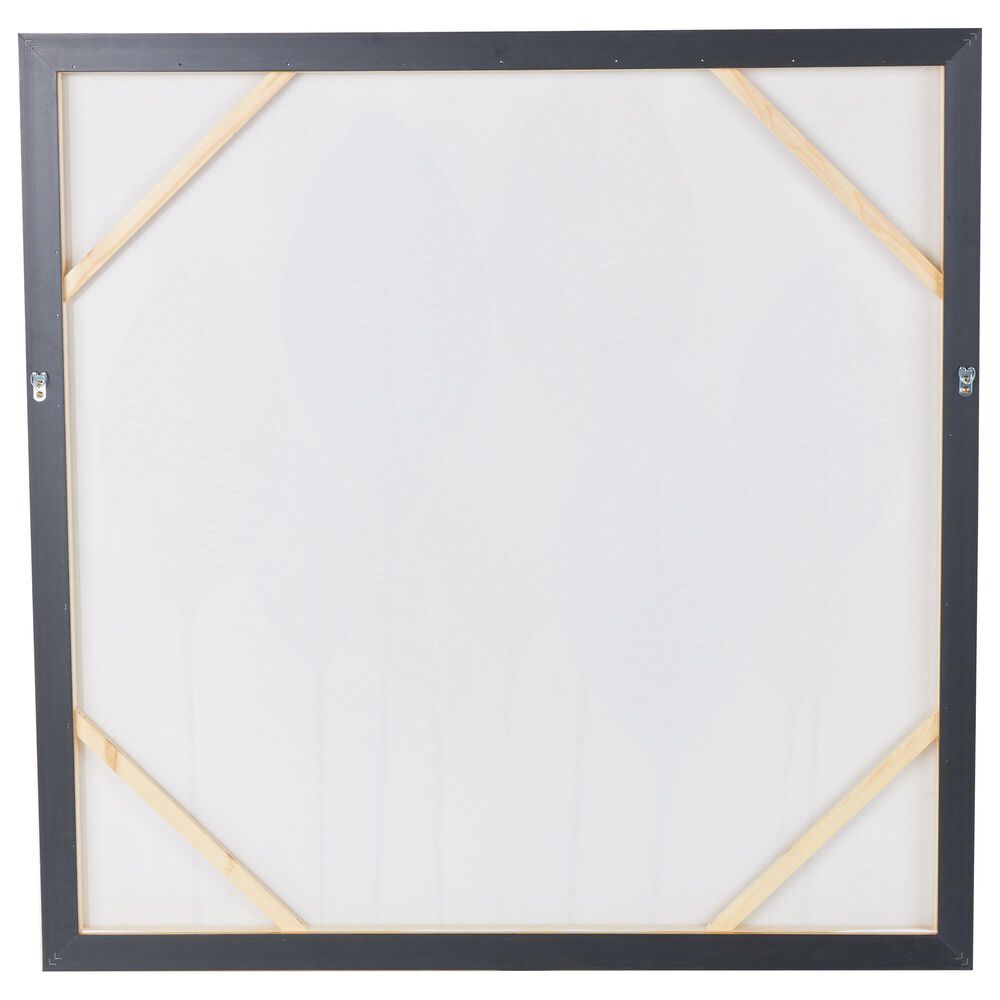 Maple and Jade 40&quot; x 40&quot; Framed Wall Art in Gold, Silver and White, , large