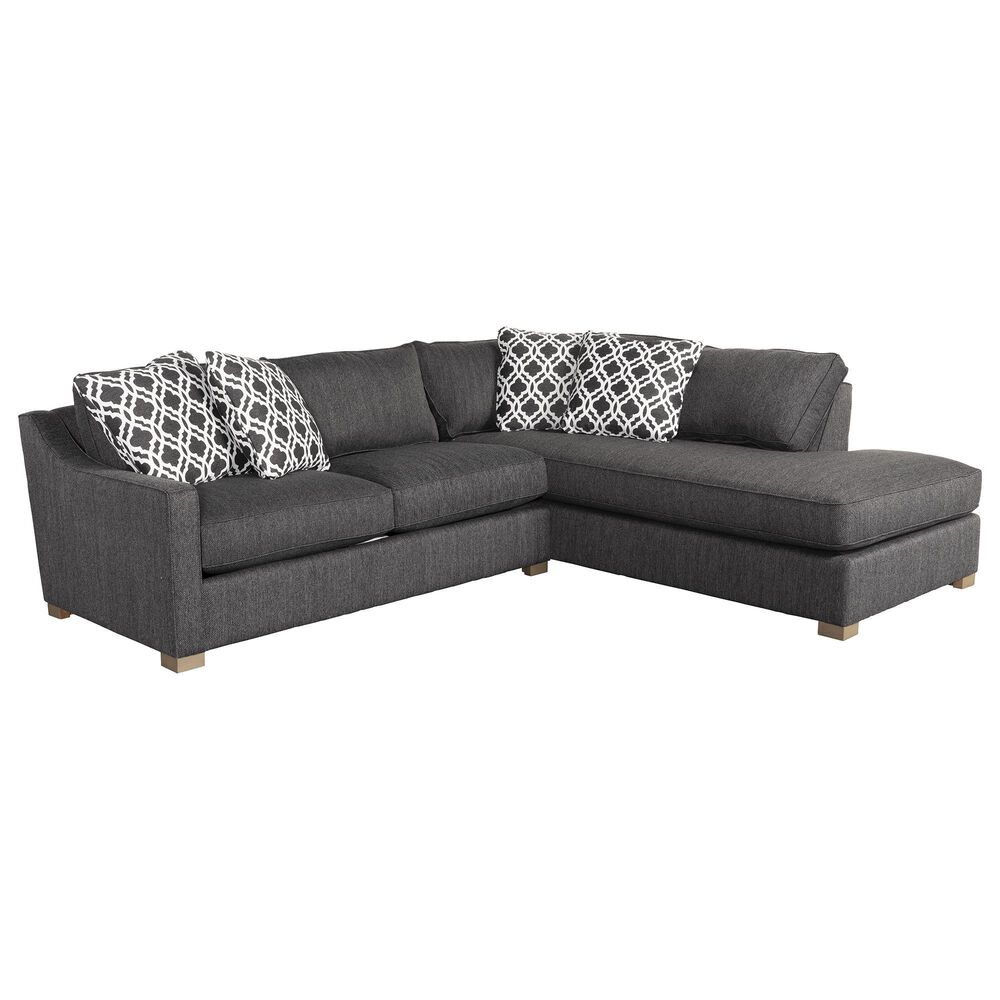 Fulton Home Wyandotte 2-Piece Sectional with Chaise in Outperform Twill Charcoal, , large