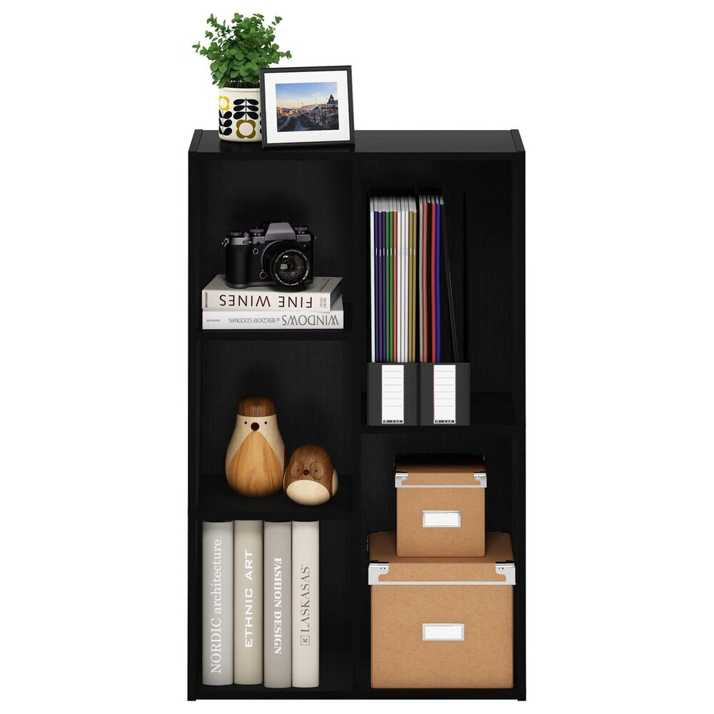 HOMLUX 5-Cube Open Shelf Storage Bookcase in Blackwood, , large