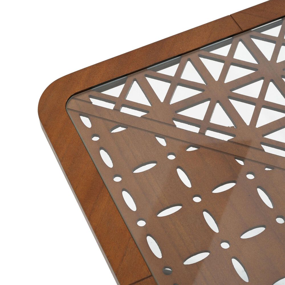 Hearth and Haven Modern Square Coffee Table in Brown and Black, , large