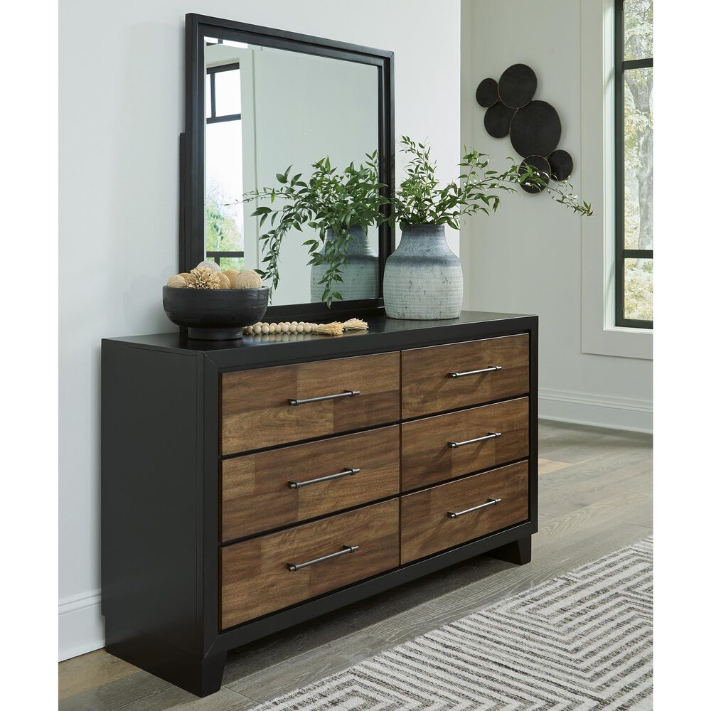Ashley Kraeburn Dresser and Mirror in Black and Brown, , large