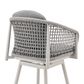 Blue River Rhodes Patio Swivel Counter Height Bar Stool with Light Gray Rope in Aluminum, , large