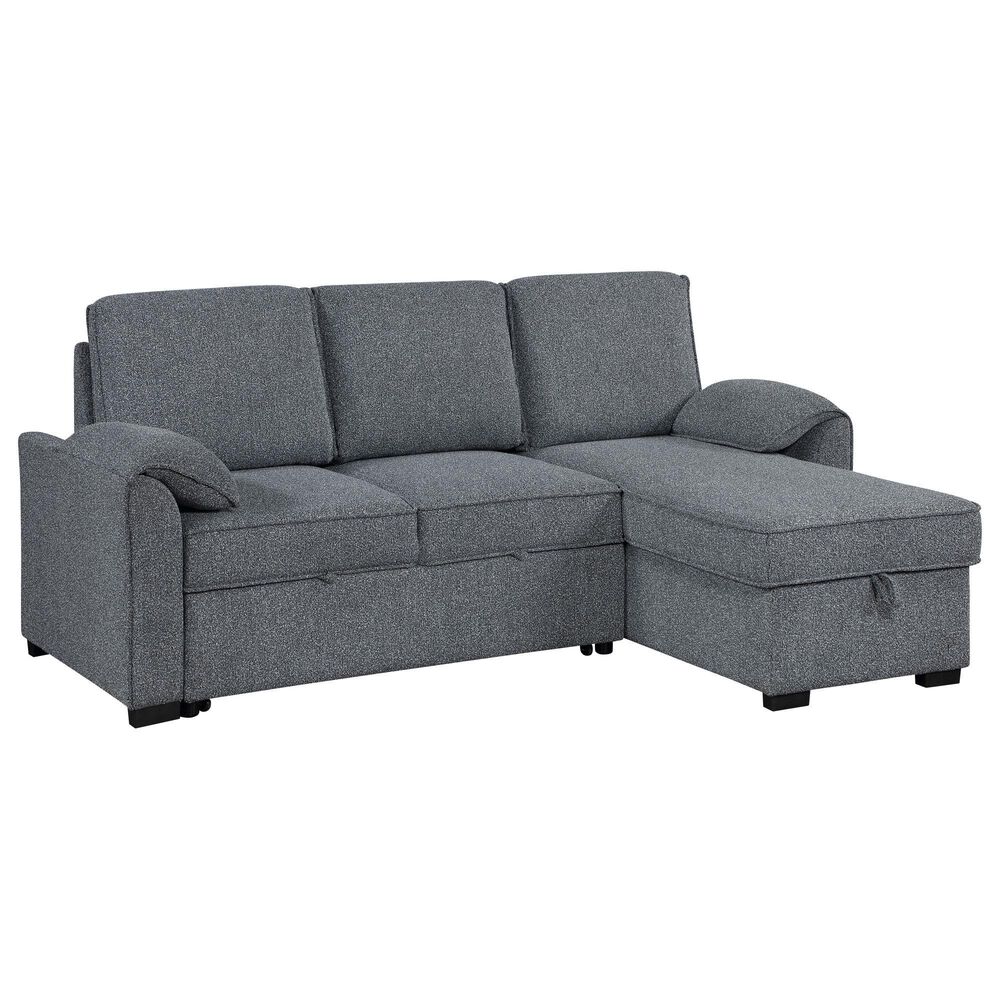 Modern Market 2-Piece Stationary Reversible Sofa Bed with Chaise in Dark Grey, , large