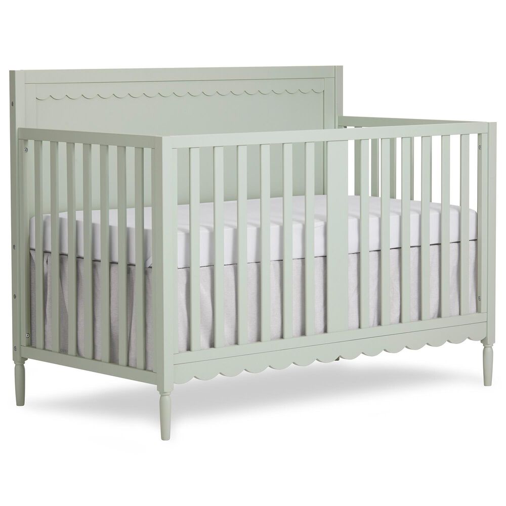 Evolur Ava Scallop Convertible Crib in Sage Green, , large