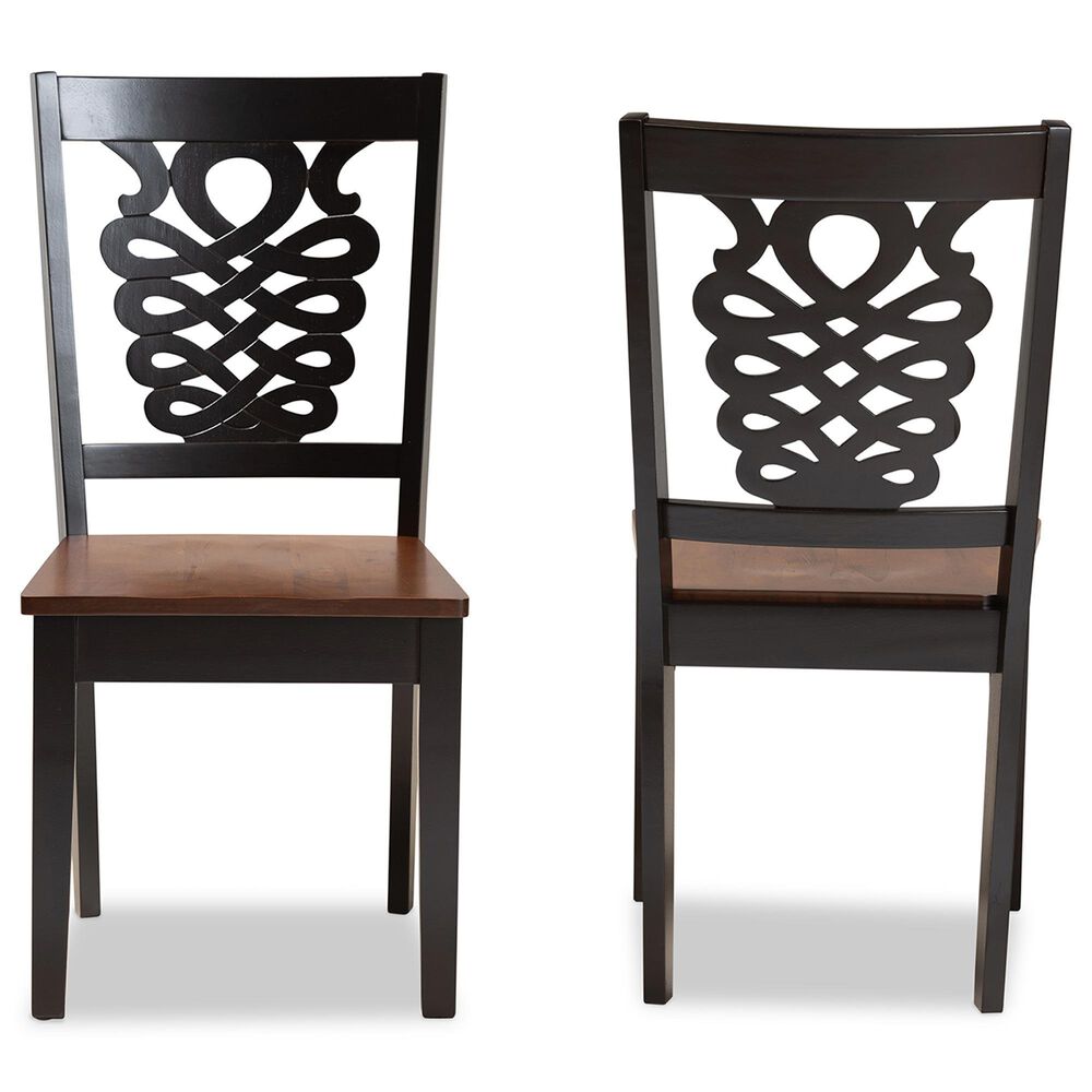 Baxton Studio Gervais Side Chair in Dark Brown and Walnut Brown (Set of 2), , large