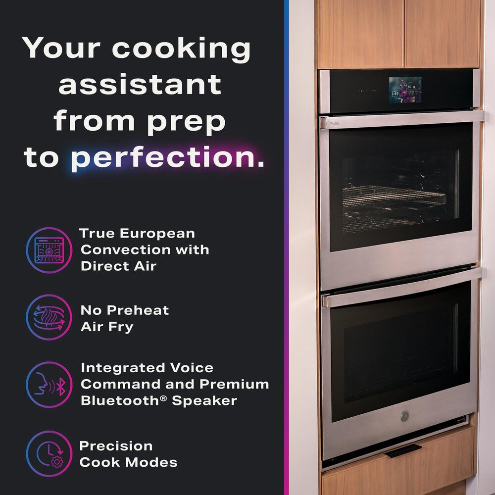 GE Profile 30" Smart Built-in Convection Double Wall Oven with In-Oven Camera and No Preheat Air Fry in Stainless Steel, , large