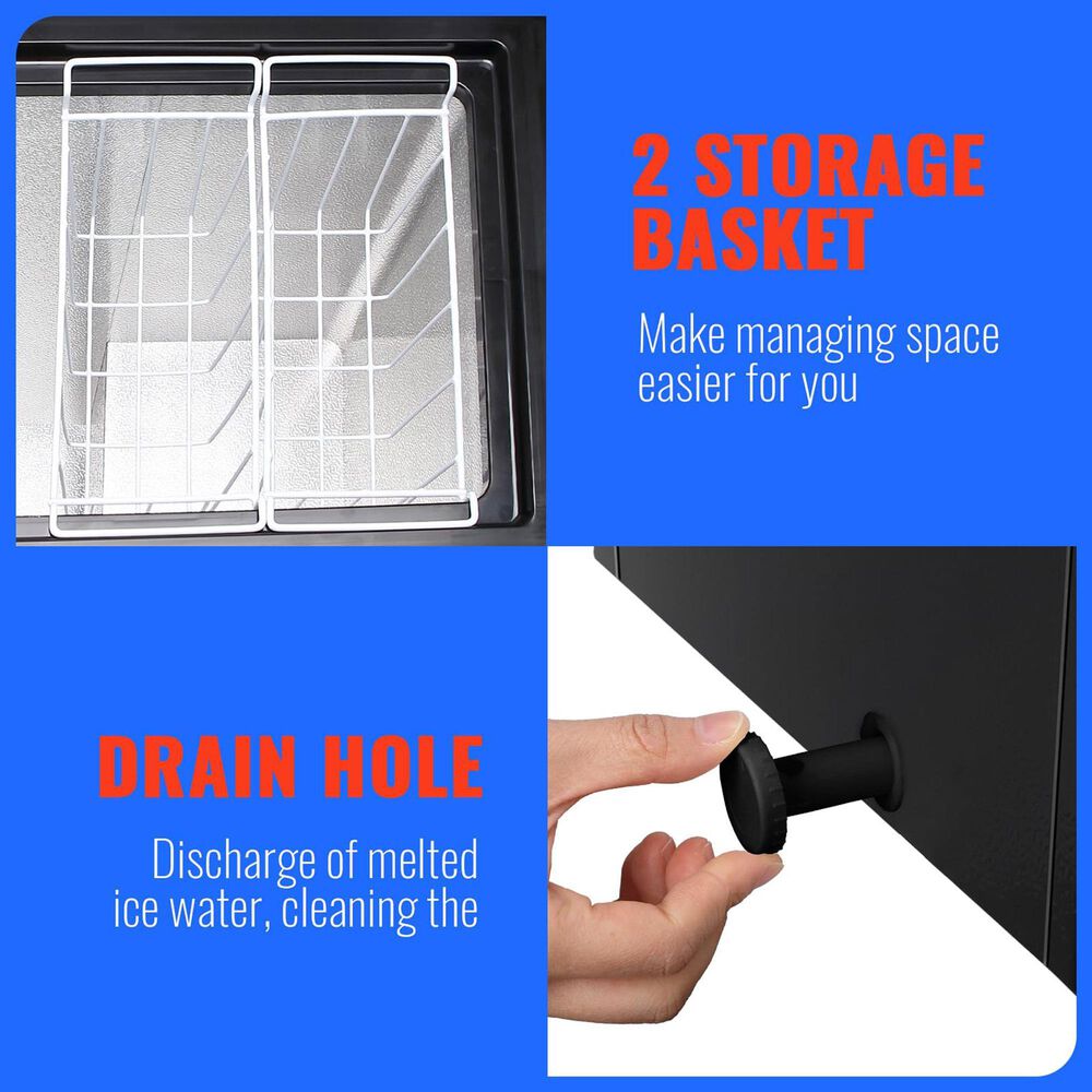 HOMLUX 5 Cu. Ft. Deep Chest Freezer with Removable Basket in Black, , large