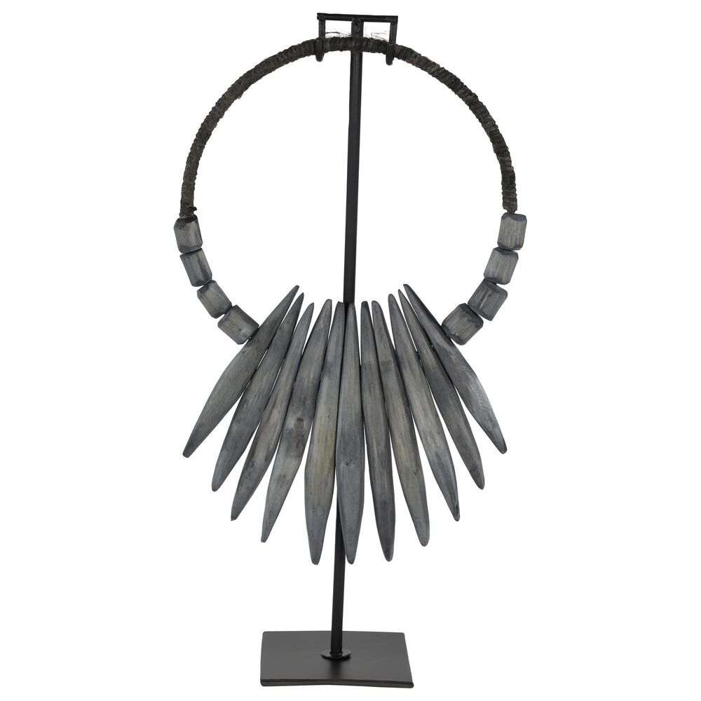 Maple and Jade 20&quot; Bohemian Abstract Sculpture in Black and Light Grey, , large