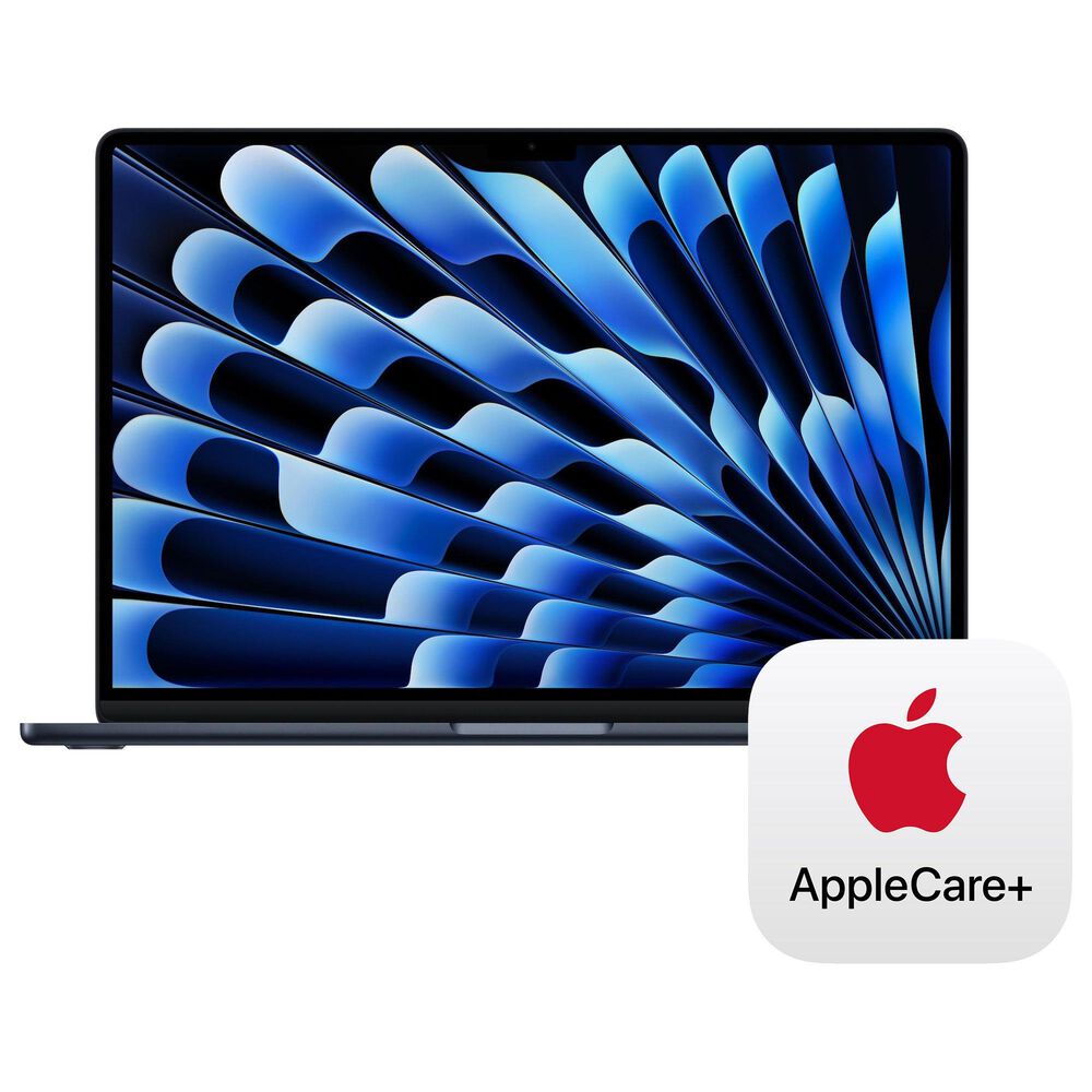 Apple MacBook Air 15.3" Laptop - Apple M4 chip 10-core CPU - 16GB RAM - 10 Core GPU - 256GB SSD in Midnight with 3-Year AppleCare+, , large