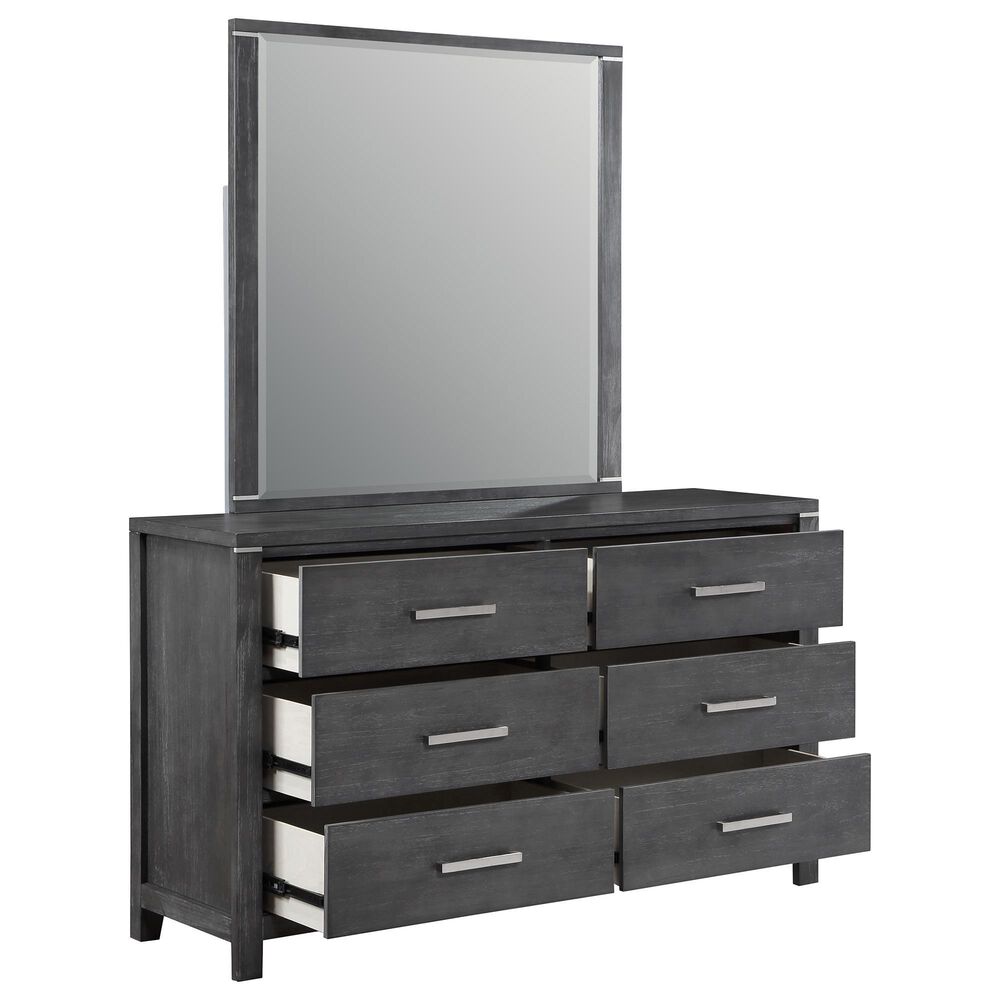 New Heritage Design Odessa 4-Piece Queen Bedroom Set in Charcoal and Silver, , large