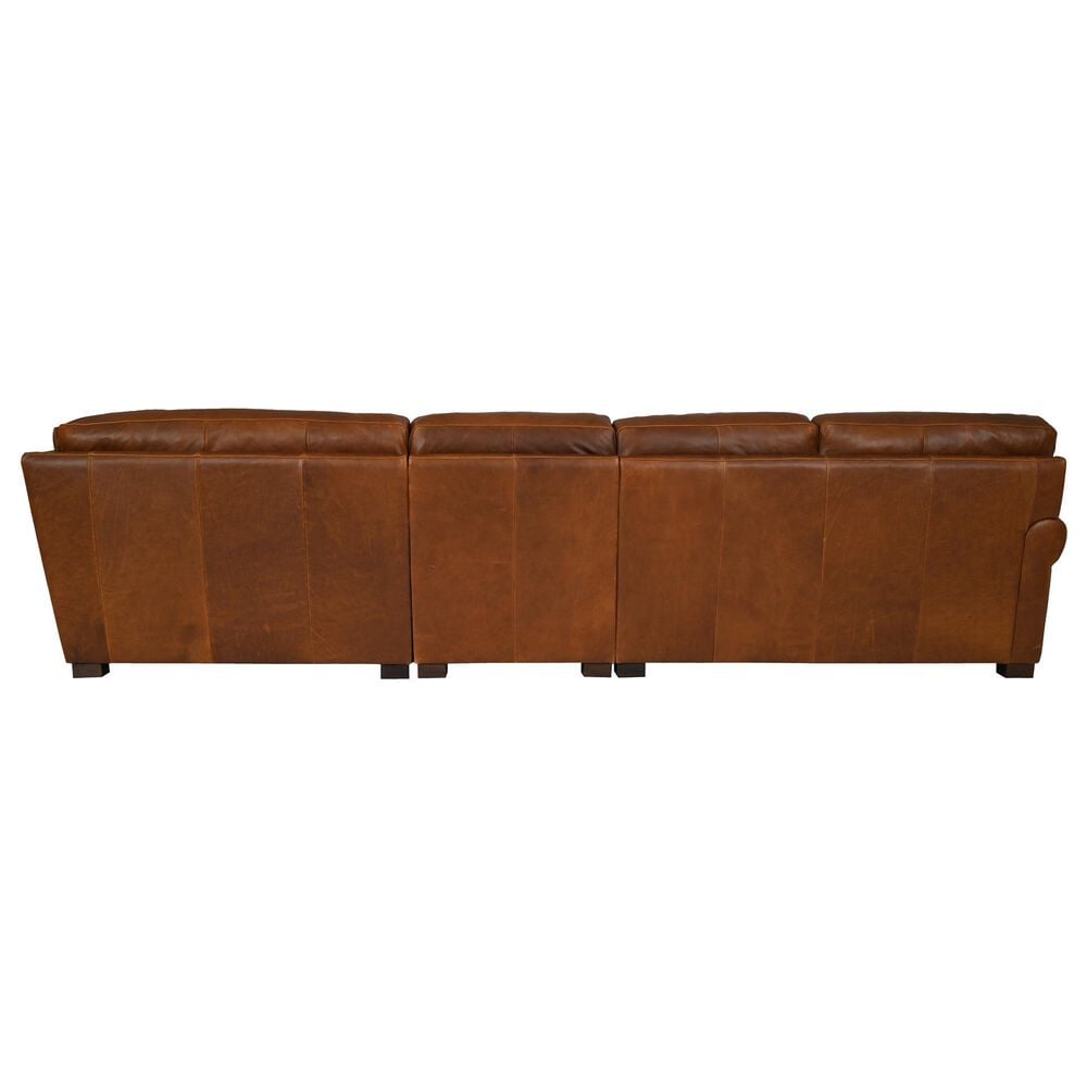 Bordeaux &amp; Co 4-Piece Leather Sectional in Leon Maple, , large