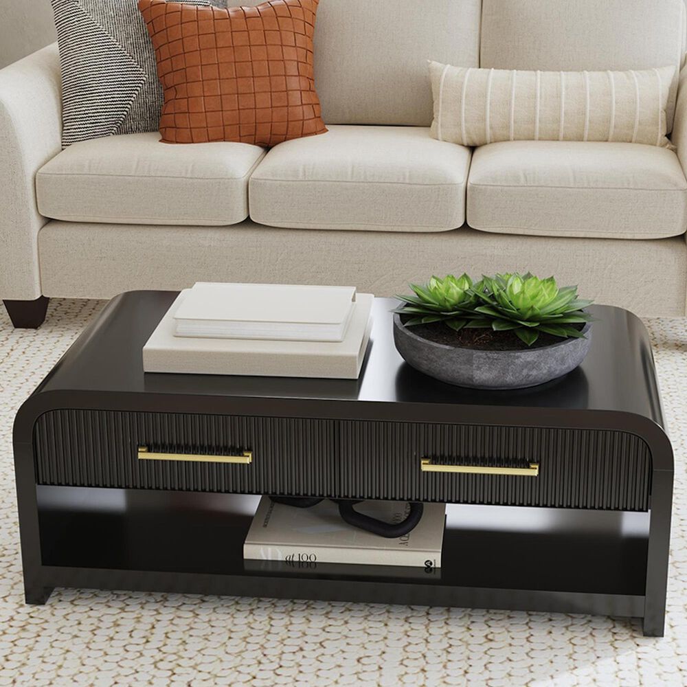 Mayberry Hill Ridgemont Coffee Table with Casters in Black, , large