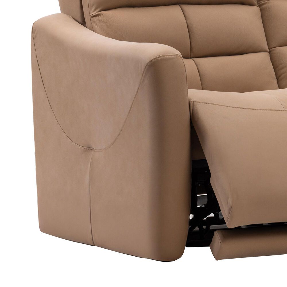 Elran Furniture Power Reclining Sofa with Power Headrests in Butternut, , large
