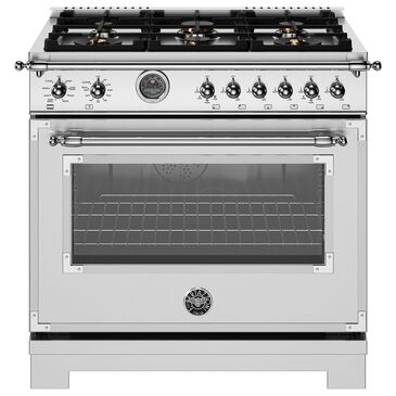Bertazzoni Heritage 5.7 Cu. Ft. Freestanding Dual Fuel Range in Stainless Steel, , large