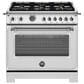 Bertazzoni Heritage 5.7 Cu. Ft. Freestanding Dual Fuel Range in Stainless Steel, , large