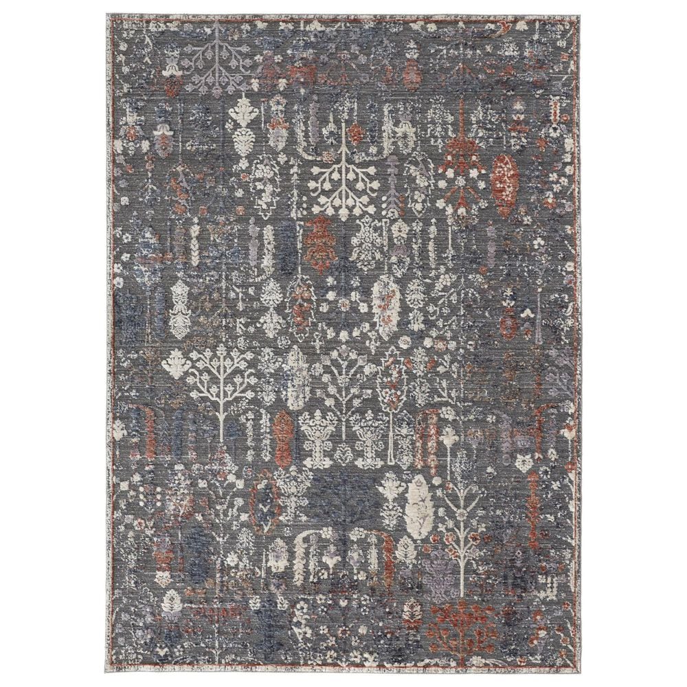 Feizy Thackery 7"10" x 9"10" Charcoal and Ivory Area Rug, , large