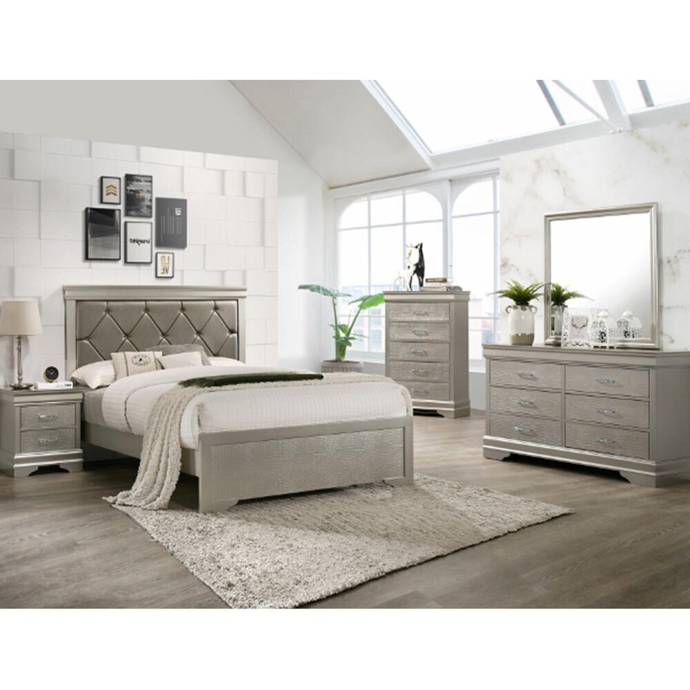 Crown Mark Amalia 6 Drawer Dresser in Champagne, , large