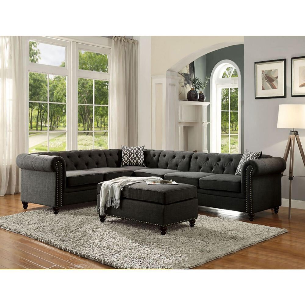 Aurelia II Ottoman in Charcoal, , large