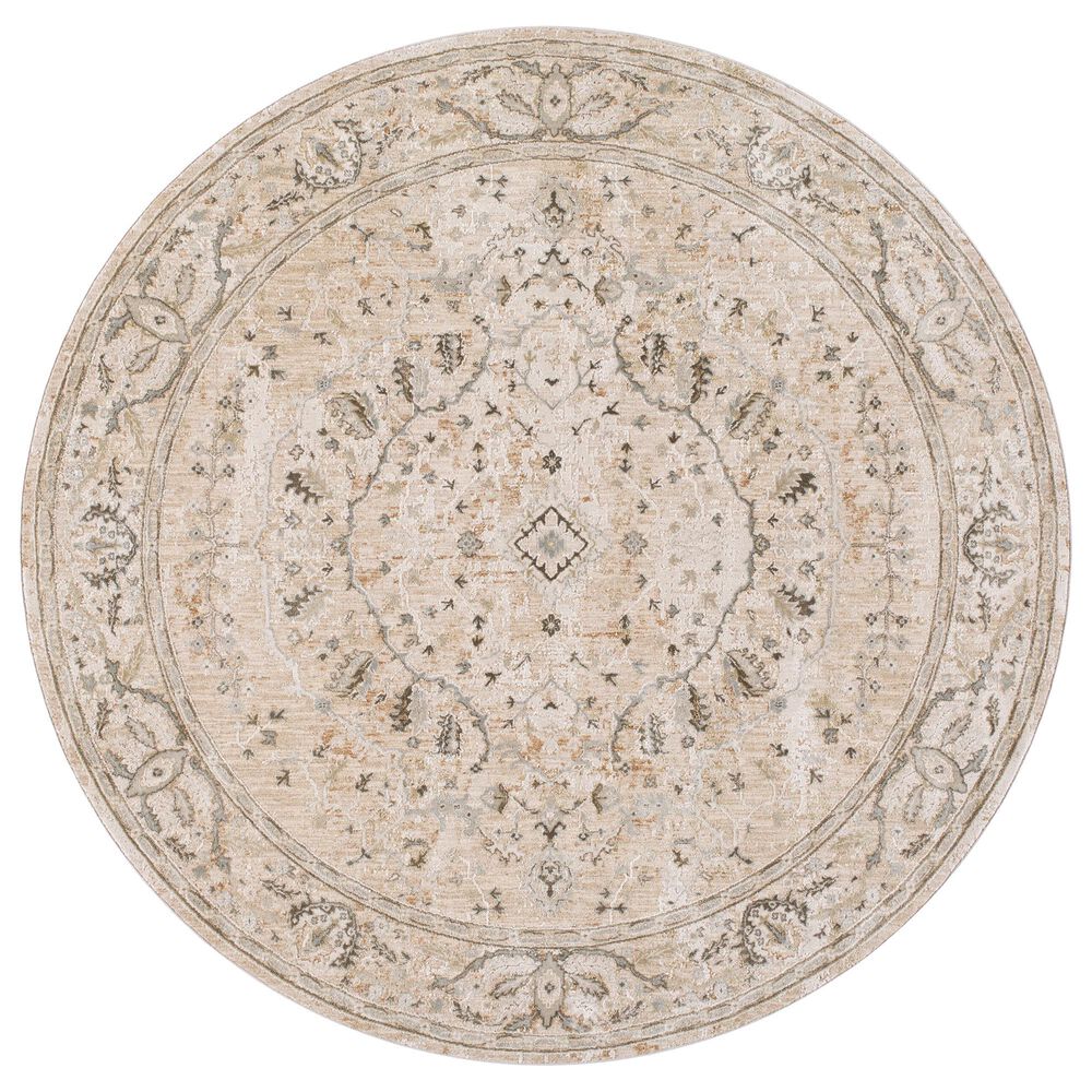 Surya Brunswick 5"3" Round Taupe, Light Beige, Dusty Sage, Gray, Olive and Deep Teal Area Rug, , large