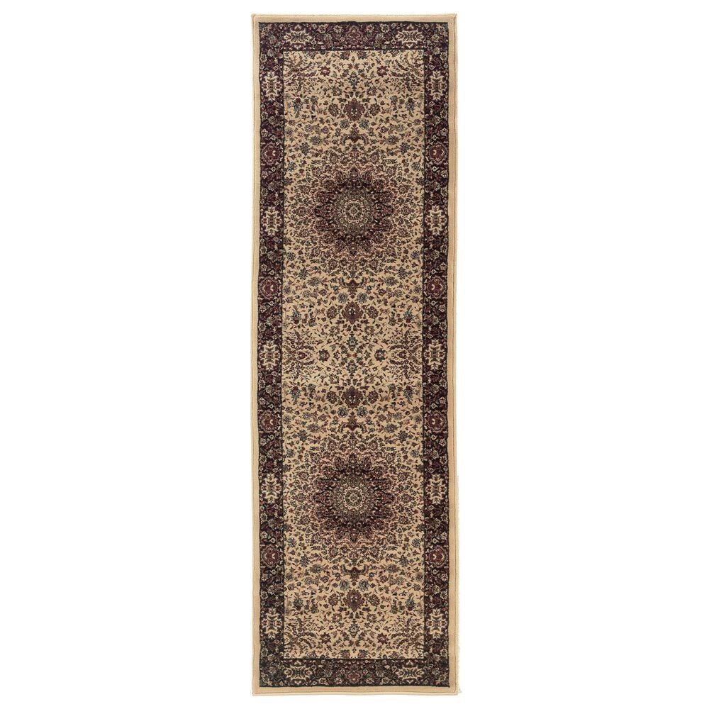Oriental Weavers Ariana 95I 2&#39;3&#39;&#39; x 7&#39;9&#39;&#39; Cream Runner, , large