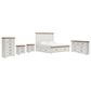 Ashley Savonport King Storage Bed with Dresser Chest and 2 Nightstands in White and Brown, , large